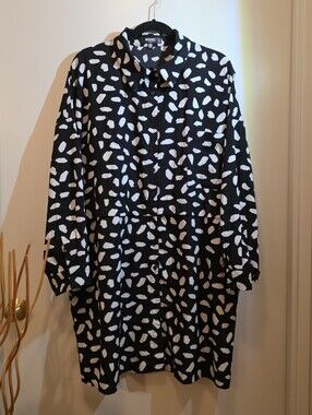 Missguided Plus Dalmatian Print Button Down Shirt Dress Or Tunic